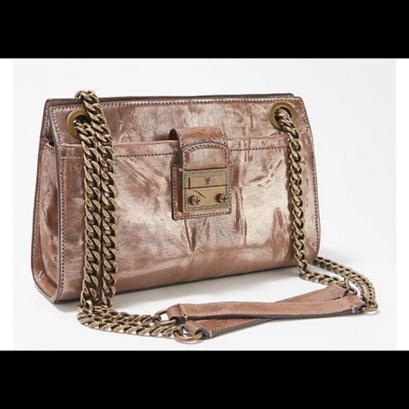 Frye Ella Double Handle Metallic Leather Crossbody - Picture 4 of 5